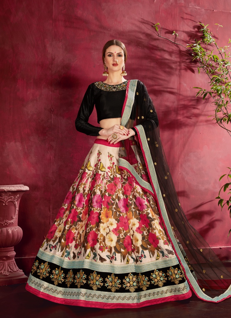 Multicolour bridal lehenga shops